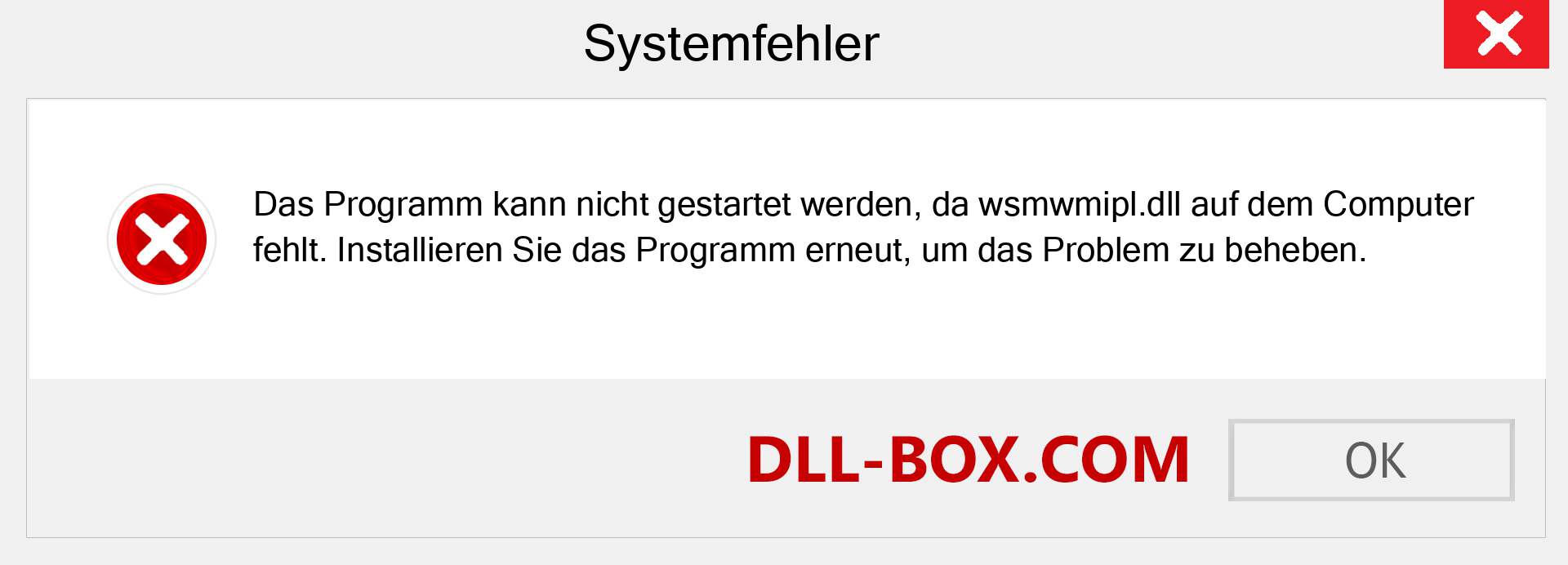 wsmwmipl.dll-Datei fehlt?. Download für Windows 7, 8, 10 - Fix wsmwmipl dll Missing Error unter Windows, Fotos, Bildern